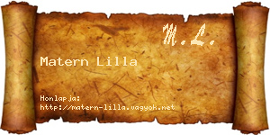 Matern Lilla névjegykártya
